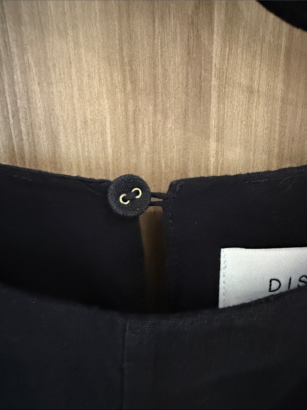 DISSH Black Drawstring Cropped Blouse-Linen - Picture 7 of 9